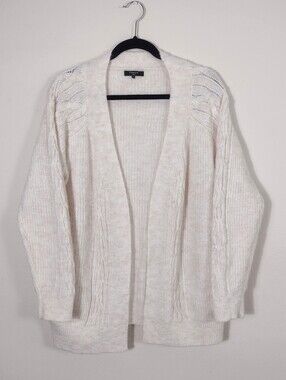 FRNCH Paris Open Front Long Sleeve Cable Knit Cardigan Sweater Size S/M